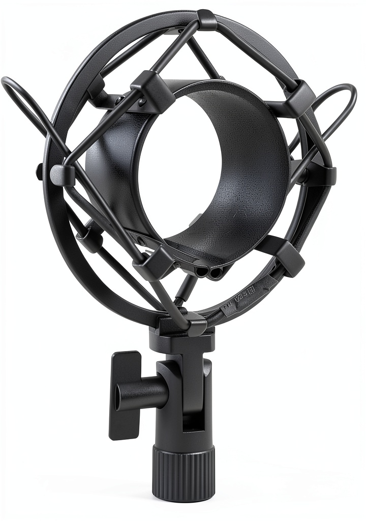 Installing Boseen Mic Shock Mount Aluminum Alloy Design on a wooden desk