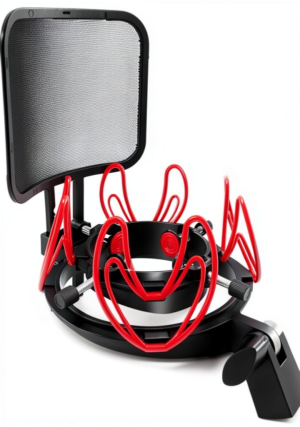 Pavo Red Plastic USB Microphone Mount-0