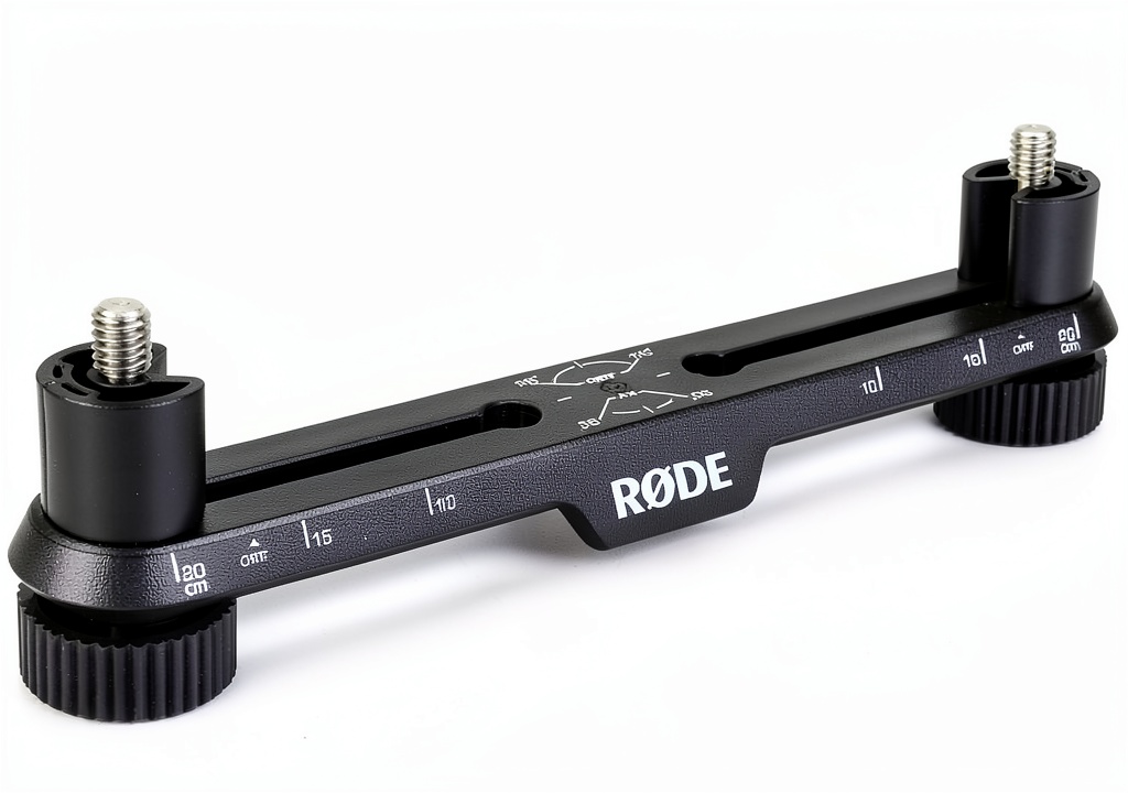 Installing Stereo Bar for Microphones Metal ABS Construction on a wooden desk