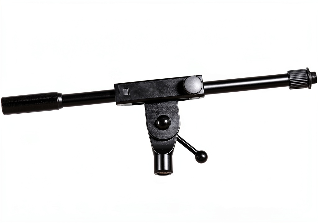 Steel Microphone Mount Boom Arm on a wooden desk
