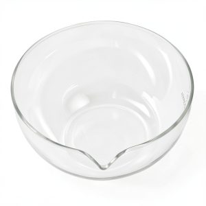 VOSAREA Flat Bottom Glass Evaporating Dish with Spout Round Laboratory Evaporating Basin 500ml Capacity for Chemistry Experiments and Heating-0
