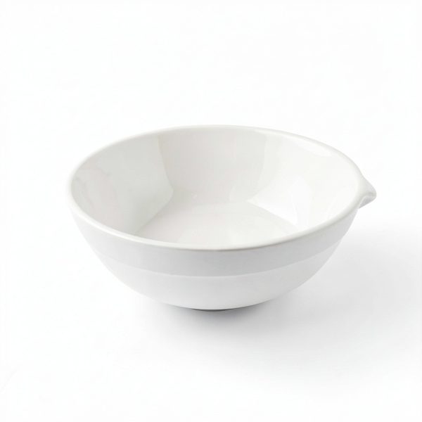 Porcelain Ceramic Evaporating Dish with Spout, 100ml Capacity, OD 90mm, Pack of 10-1