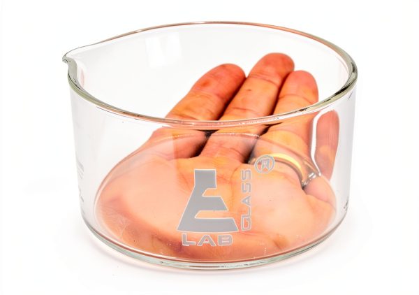 EISCO Crystallizing Dish 100ml Bottom with Spout Borosilicate 3.3-3
