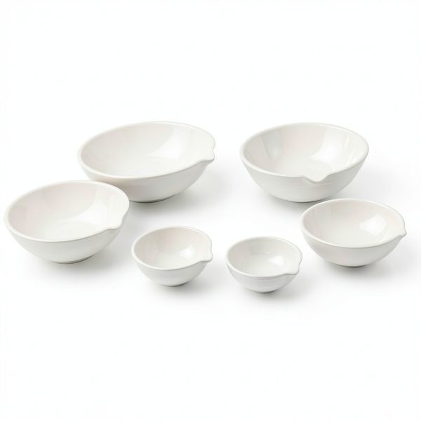 Porcelain Ceramic Evaporating Dish with Spout, 100ml Capacity, OD 90mm, Pack of 10-2
