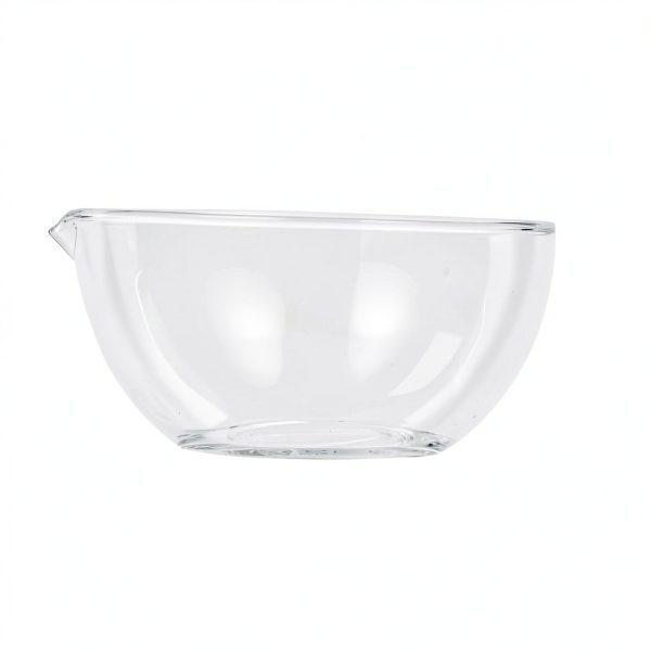 VOSAREA Flat Bottom Glass Evaporating Dish with Spout Round Laboratory Evaporating Basin 500ml Capacity for Chemistry Experiments and Heating-1