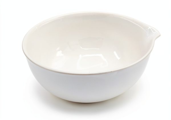 EISCO 100mL Capacity, Round Evaporating Dish with Spout - Porcelain - 3.3" Outer Diameter, 1.5" Tall-2