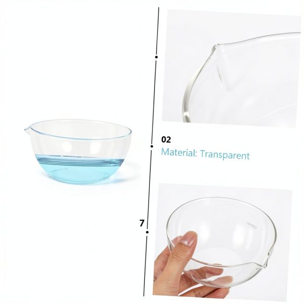 VOSAREA Flat Bottom Glass Evaporating Dish with Spout Round Laboratory Evaporating Basin 500ml Capacity for Chemistry Experiments and Heating-8