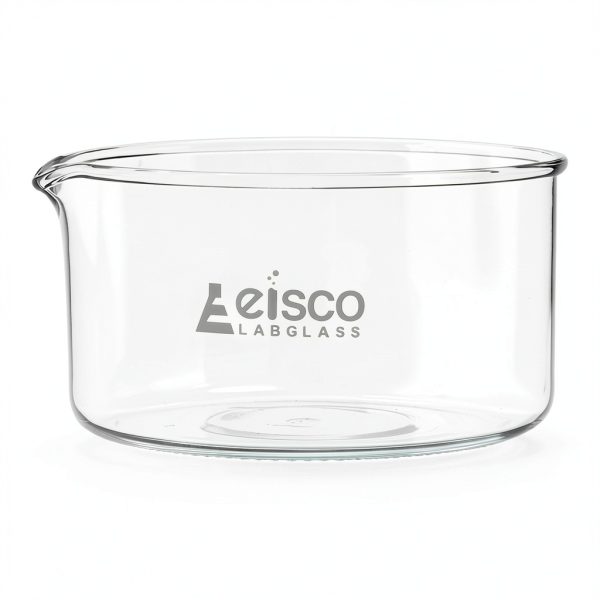 EISCO Crystallizing Dish, 500ml - Flat Bottom, with Spout - Borosilicate 3.3 Glass - Laboratory, Kitchen, Crafts-0