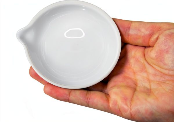 4-52503-10 Porcelain Evaporating Dish 125ml capacity. Size 98mm diameter x 38mm height. Pack of 10.-2