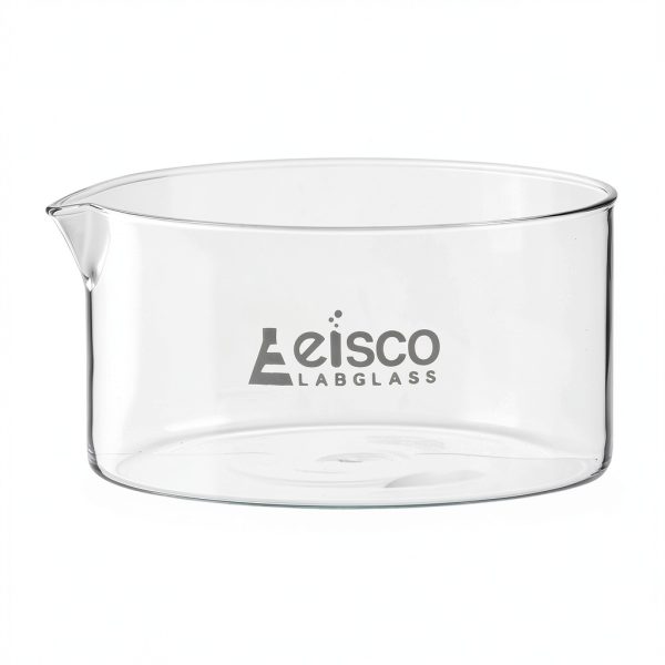 EISCO Crystallizing Dish, 2000ml - Flat Bottom, with Spout - Borosilicate 3.3 Glass - Laboratory, Kitchen, Crafts Labs-0