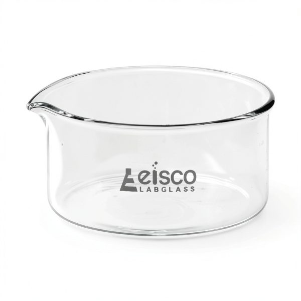 EISCO Crystallizing Dish, 300ml - Flat Bottom, with Spout - Borosilicate 3.3 Glass - Laboratory, Kitchen, Crafts-0